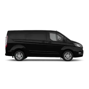 Executive MPV chauffeur vehicle side profile in black, ideal for group travel in Exeter